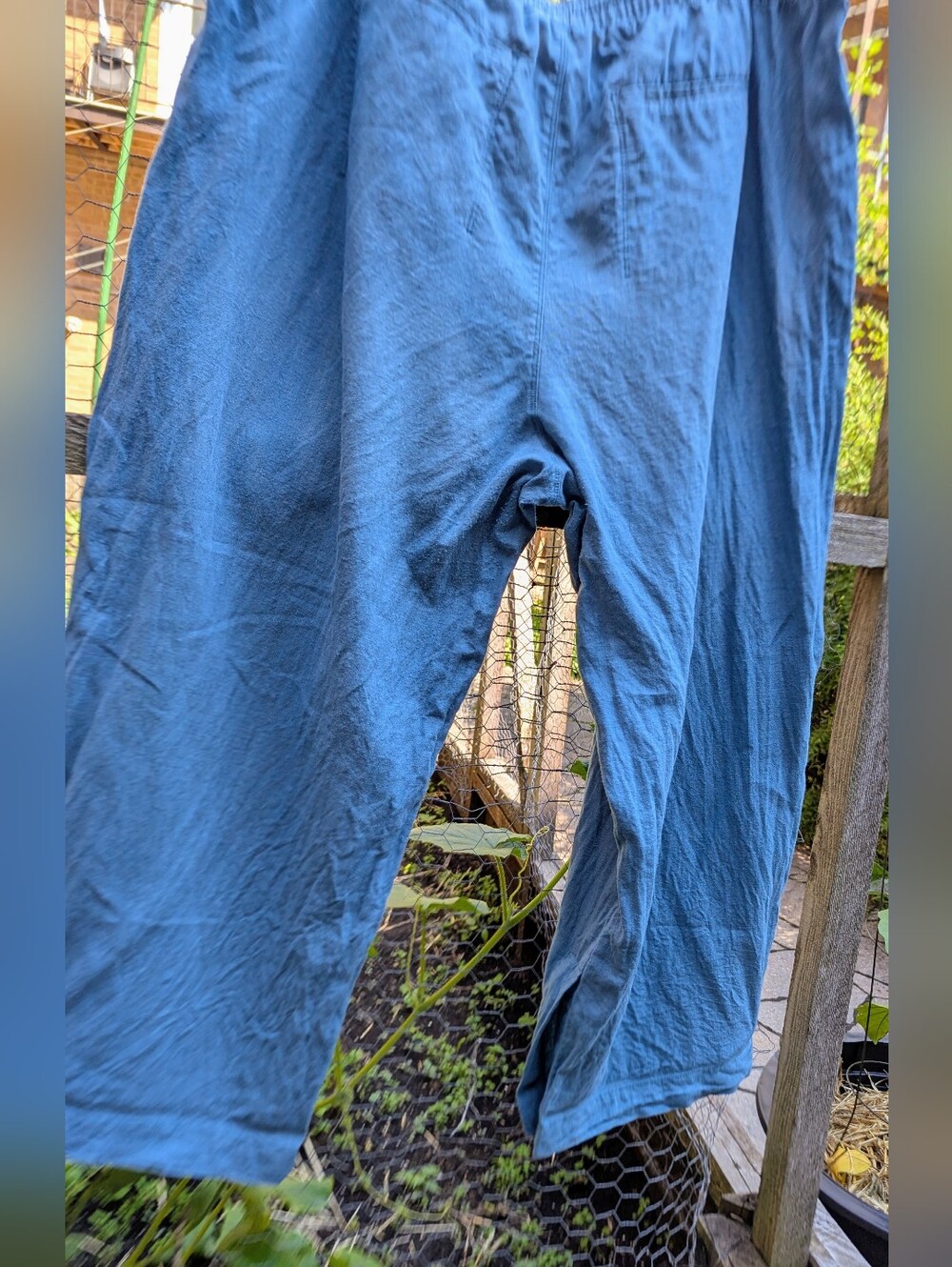 Plus Size Athleta Linen Wide Leg Pants | Size 24 | Turquoise | Drawstring - Picture 6 of 12
